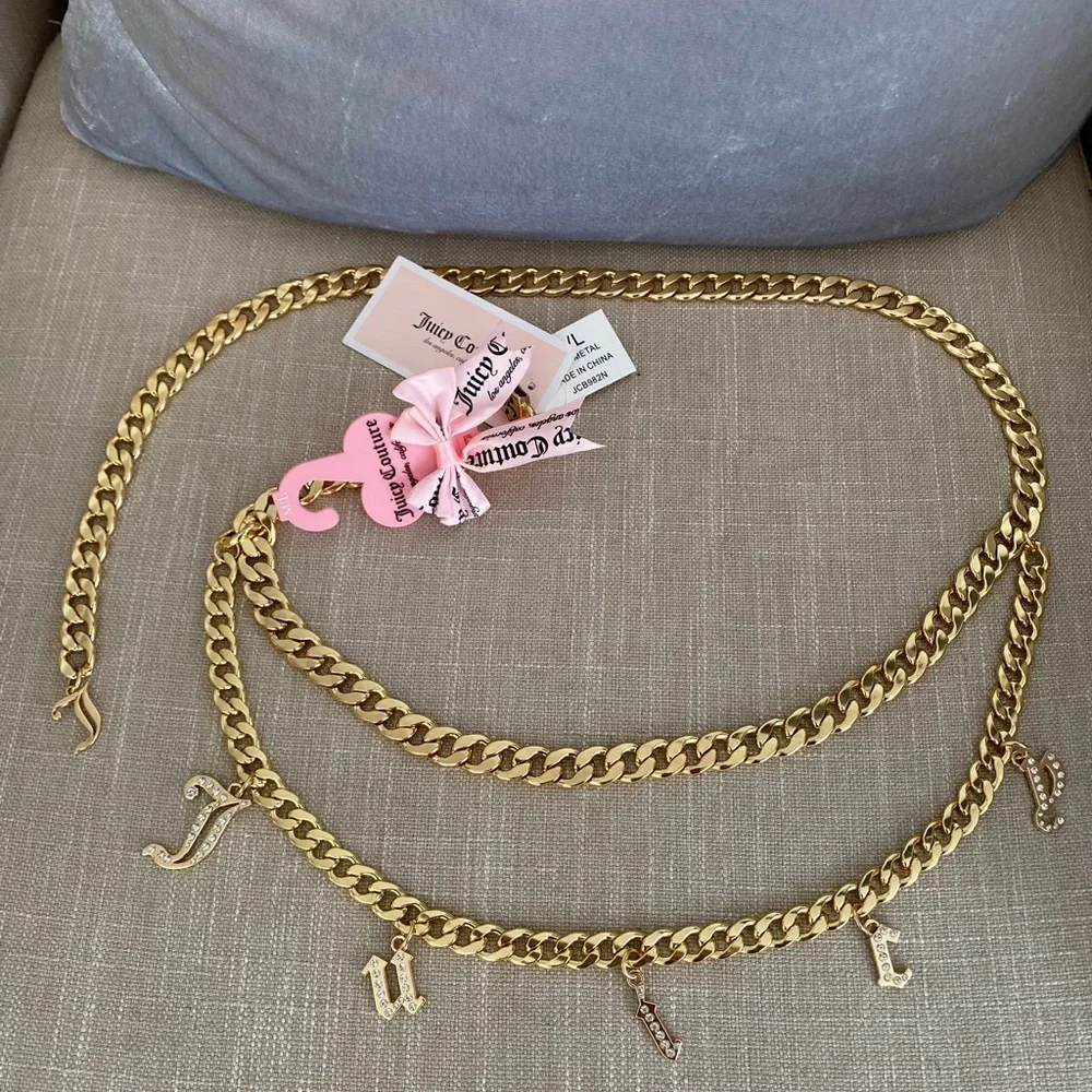 JUICY COUTURE WOMEN’S GOLD METAL BELT SIZE: M/L - Picture 10 of 10